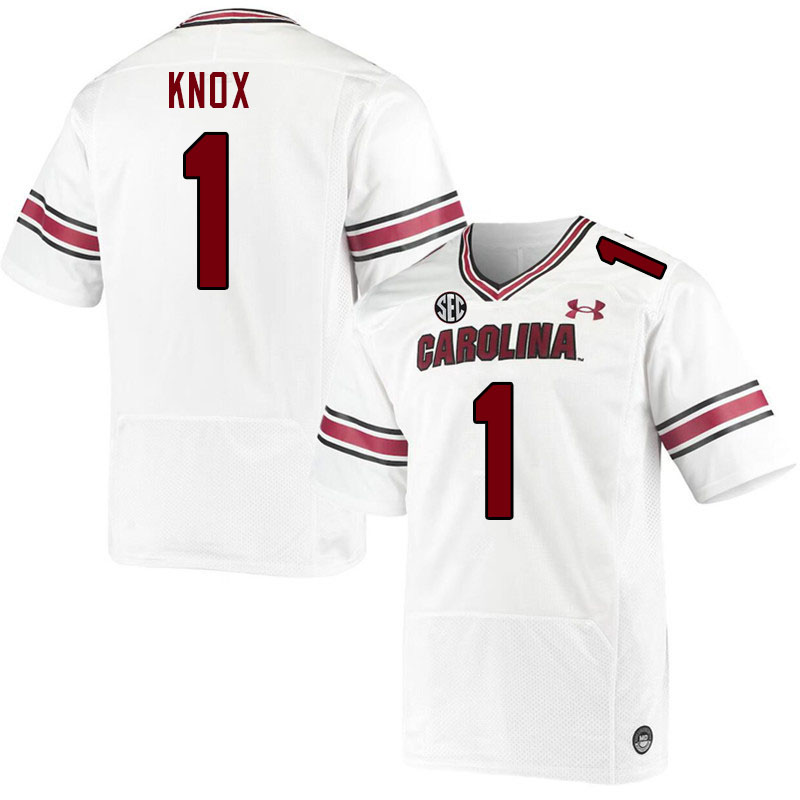 Men #1 Trey Knox South Carolina Gamecocks 2023 College Football Jerseys Stitched-White